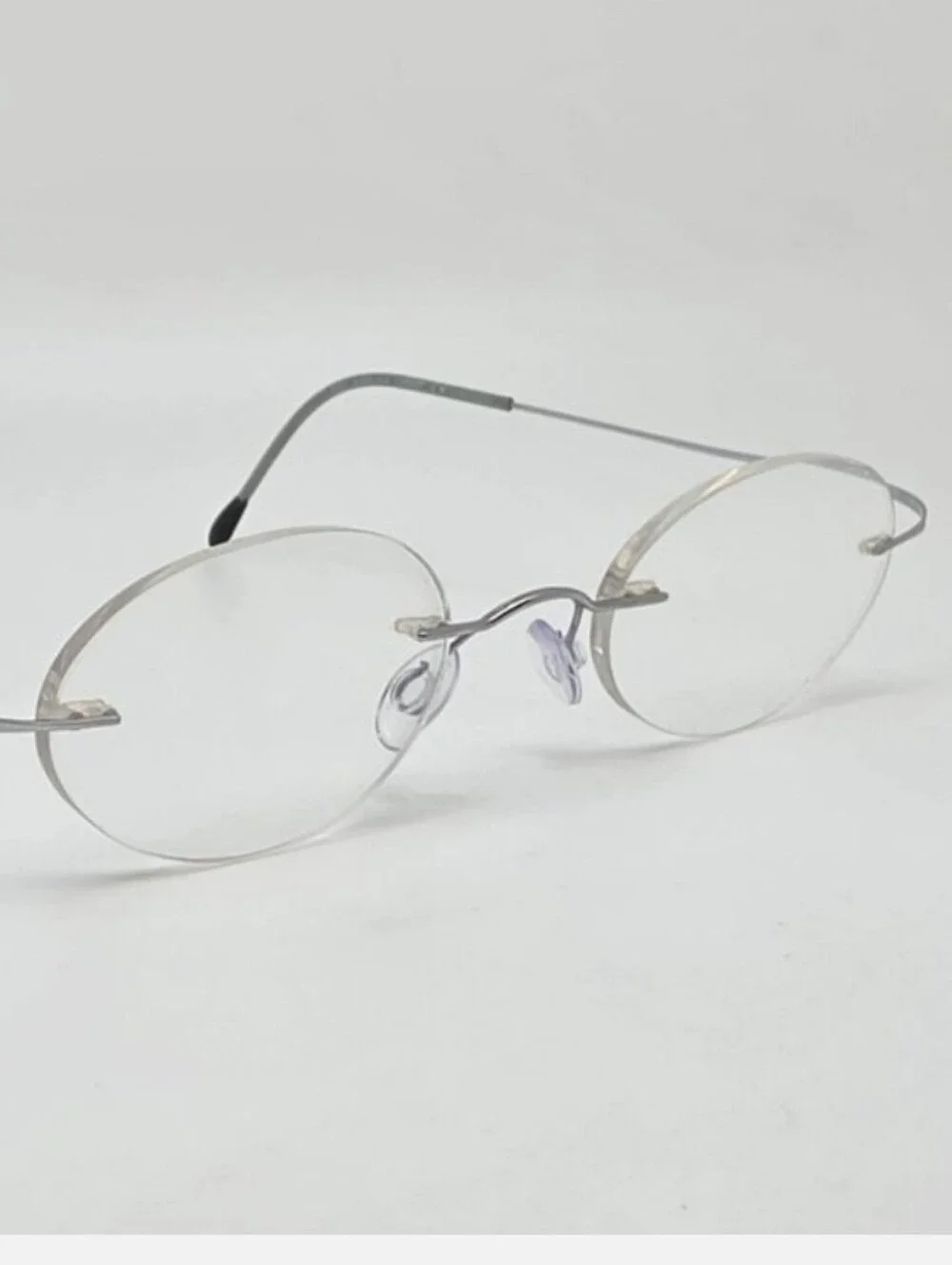 🌁 VINTAGE: SILHOUETTE; M7395 /10 V6050 TITANIUM SILVER RIMLESS GLASS FRAMES